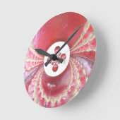 ピッチ万華鏡のように千変万化するパターン:クリケットボールThe Game'sハート ラウンド壁時計 (傾斜)