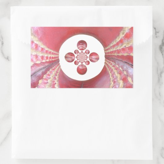 ピッチ万華鏡のように千変万化するパターン:クリケットボールThe Game'sハート 長方形シール (バッグ)