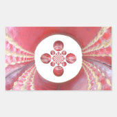 ピッチ万華鏡のように千変万化するパターン:クリケットボールThe Game'sハート 長方形シール (正面)