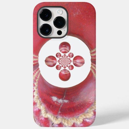 ピッチ万華鏡のように千変万化するパターン:クリケットボールThe Game'sハート Case-Mate iPhoneケース (裏面)