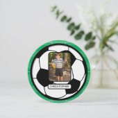 ピッチ誕生日パーティーにフォトサッカーボール 招待状 (スタンド正面)