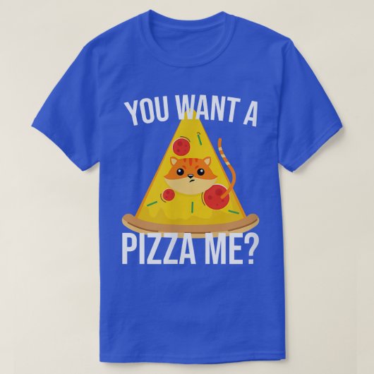 ピッツァ猫ミーム食べ物Tシャツ Tシャツ (デザイン正面)