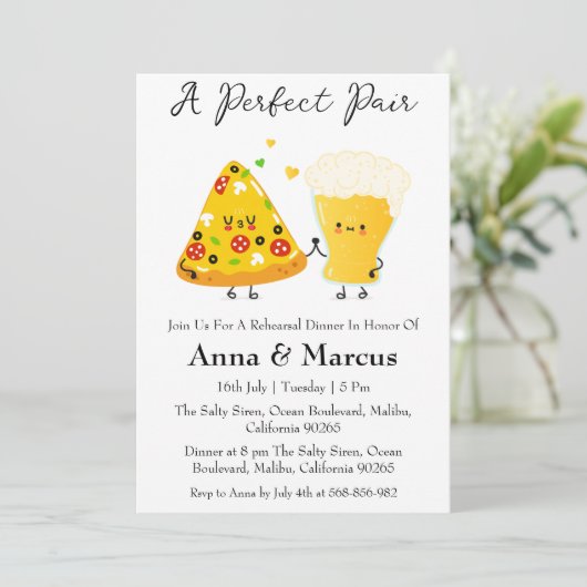 ピッツァ&ビールアパーフェクトペアブライダルディナー 招待状 (スタンド正面)