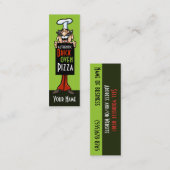 ピッツェリアのシェフのイタリア人のレストラン スキニー名刺 (正面/裏面)