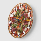 ピッツェリアイタリアンピザキッチンまたはレストランラウンド ラージ壁時計 (傾斜)