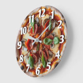 ピッツェリアイタリアンピザキッチンまたはレストランラウンド ラージ壁時計 (傾斜)