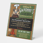 ピッツェリアイタリアンレストランスペシャルのメニュープロモーション 台座サイン (正面)