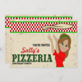 ピッツェリアパーティー 招待状 (正面/裏面)