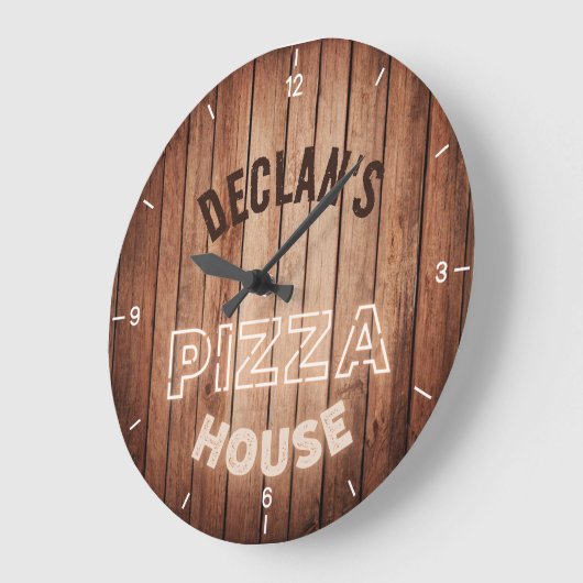 ピッツェリアピザイタリアン名前をカスタムする ラージ壁時計 (傾斜)