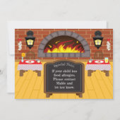 ピッツェリアファイアローストピザアレルギーパーティー招待状 招待状 (裏面)