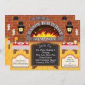 ピッツェリアファイアローストピザアレルギーパーティー招待状 招待状 (正面/裏面)