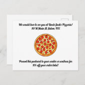 ピッツェリアプロモーション葉書カスタマイズ可能文字 ポストカード (正面/裏面)