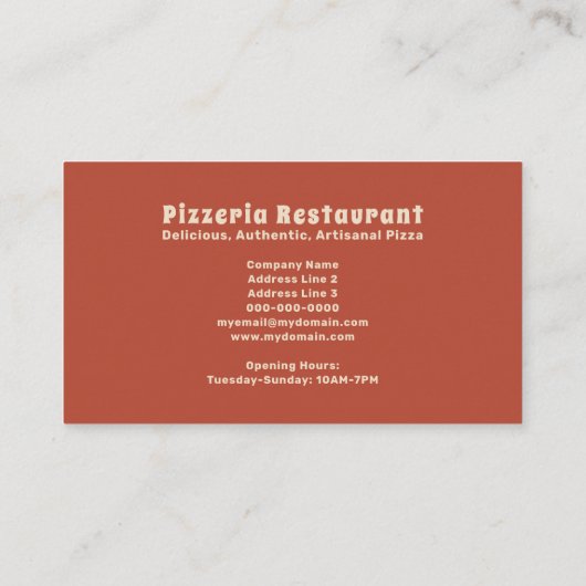 ピッツェリア 名刺 (裏面)
