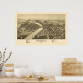 ピッツストン， PAパノラママップ – 1892 ポスター (キッチン)