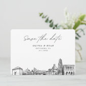 ピッツバモダンーグ結婚式の日付を保存 招待状 (スタンド正面)