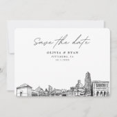 ピッツバモダンーグ結婚式の日付を保存 招待状 (正面)