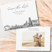 ピッツバモダンーグ結婚式の日付を保存 招待状