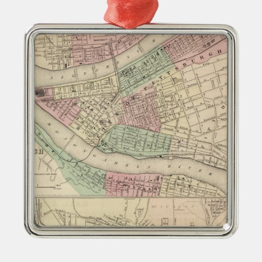 ピッツバーグおよびAllegheny、ペンシルバニア メタルオーナメント (正面)