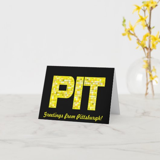 ピッツバーグからのタイルを張られた挨拶! カード (黄色い花)