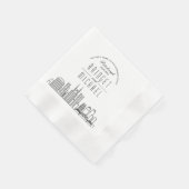 ピッツバーグでの愛 |デコモダンシティスカイライン 縁ありカクテルナプキン (角)