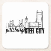 ピッツバーグのスカイライン スクエアペーパーコースター (正面)