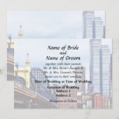 ピッツバーグのスカイライン（スミスフィールドストリート橋から） 招待状 (正面/裏面)