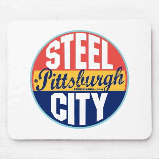 ピッツバーグのヴィンテージのラベル マウスパッド (正面)
