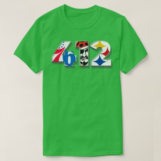 ピッツバーグの市外局番412 v2スポーツチーム tシャツ (デザイン正面)