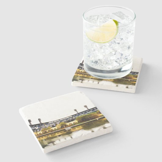 ピッツバーグの石造りのコースター ストーンコースター (横)