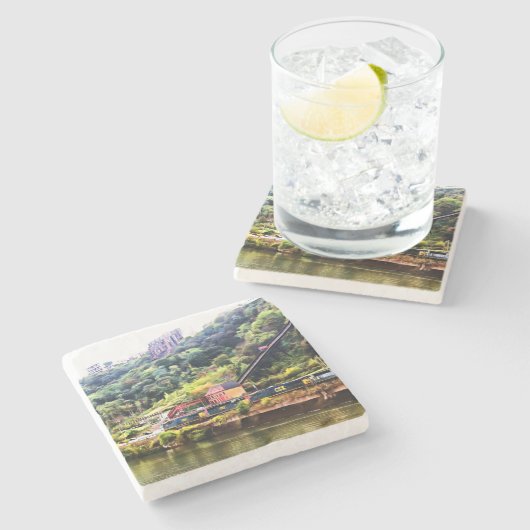 ピッツバーグの石造りのコースター ストーンコースター (横)