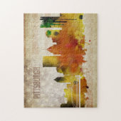 ピッツバーグのPA |の水彩画都市スカイライン ジグソーパズル (縦)