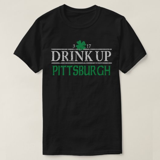 ピッツバーグアイリッシュを飲むSt patricks day Tシャツ (デザイン正面)