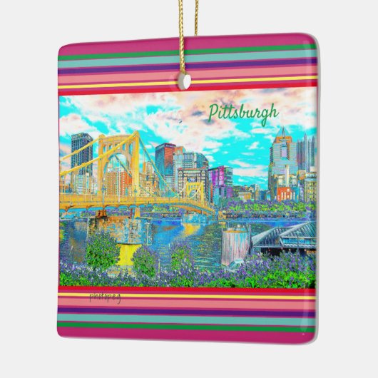 ピッツバーグオーナメントレトロフォトアート2面 セラミックオーナメント (左)
