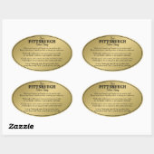 ピッツバーグクッキーテーブル事詩金ゴールド 楕円形シール (シート)