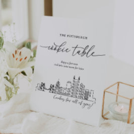 ピッツバーグクッキーテーブル卓上プレートとイーゼル フォトプラーク