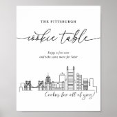 ピッツバーグクッキー結婚テーブルのサイン ポスター (正面)