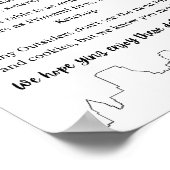 ピッツバーグクッキー結婚テーブルのサイン ポスター (角)