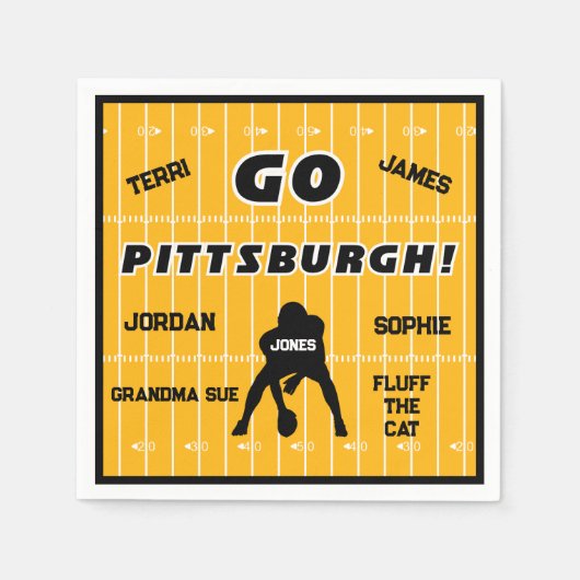 ピッツバーグサッカーファミリーペーパーナプキン スタンダードカクテルナプキン (正面)