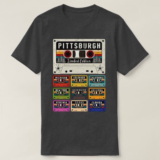 ピッツバーグシティレトロ Tシャツ (デザイン正面)