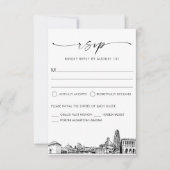 ピッツバーグスカイラインシティウェディングRSVPレスポンスカード 出欠カード (正面)