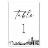 ピッツバーグスカイラインテーブル番号3.5x5カード テーブルナンバー (裏面)
