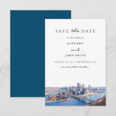 ピッツバーグスカイラインフラットデイトカードを保存 セーブザデート (正面/裏面)