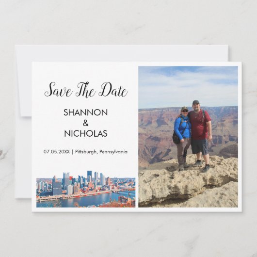 ピッツバーグスカイライン婚約写真Save The Date セーブザデート (正面)