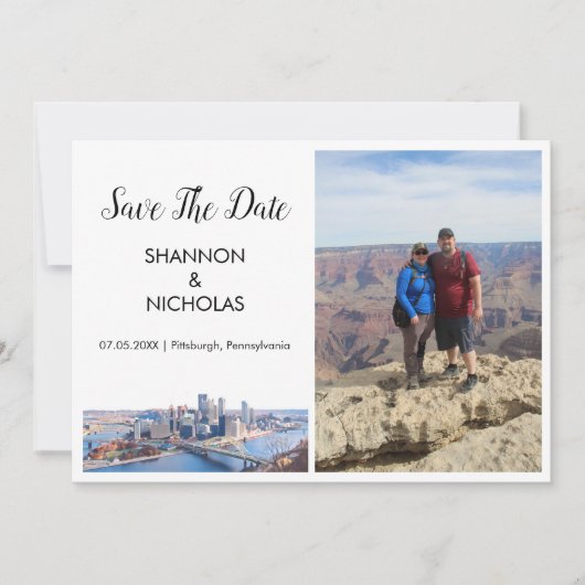 ピッツバーグスカイライン婚約写真Save The Date セーブザデート (正面)