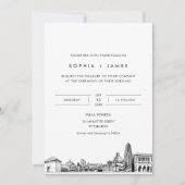 ピッツバーグスカイライン結婚式招待状と写真 招待状 (正面)