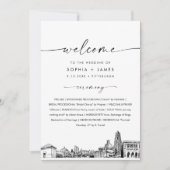 ピッツバーグスカイライン結婚式 プログラム5x7フラットカード 招待状 (正面)