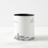 ピッツバーグスケッチシンプルカスタムウェディングコーヒーマグ マグカップ (中央)
