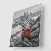 ピッツバーグスチールシティスカイラインインクライン写真  スクエア壁時計 (傾斜)