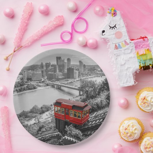 ピッツバーグスチールシティスカイラインインクライン写真 ペーパープレート (パーティー)