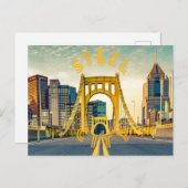 ピッツバーグスチールシティスカイライン412ペンシルバニア缶 ポストカード (正面/裏面)